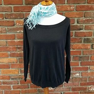 Navy Blue Scoop Neck Sweater